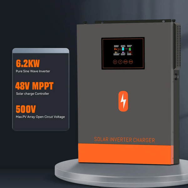 Гібридний Інвертор Сонячний PowerMR PRO 6200W (48V) POW-HVM6.2M-48V-N, 6200W, MPPT 60-500V для LiFePO4, Li-ion батарей POW-HVM6.2M-48V-N фото