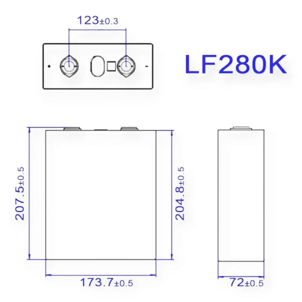 🔋 LiFePO4 EVE 280Ah Grade A 3.2V LF280K-V3 (6-mm-Anschluss, 2 Pole) kaufen &ndash; g&uuml;nstiger Preis & schnelle Lieferung LF280K-V3 фото